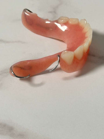 Partial denture on a white background