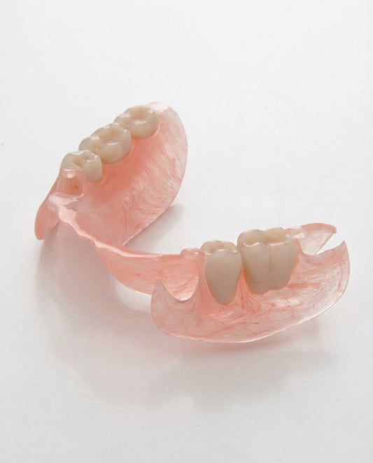 flexible partial denture on a white background