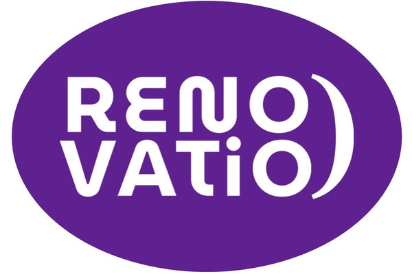 Purple oval with 'RENOVATIO' text on a white background