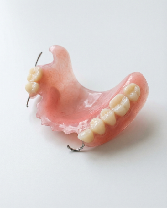 Dental prosthesis on a white background